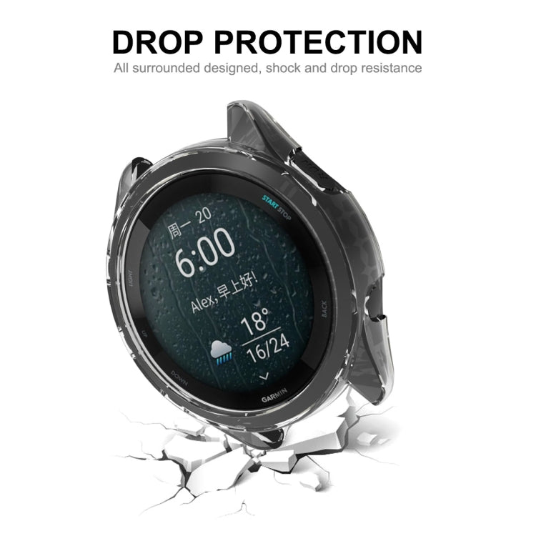 For Garmin Forerunner 265 ENKAY Hat-Prince Transparent TPU Frame Drop Protection Case(Orange) - Watch Cases by ENKAY | Online Shopping South Africa | PMC TechLife | Buy Now Pay Later Mobicred