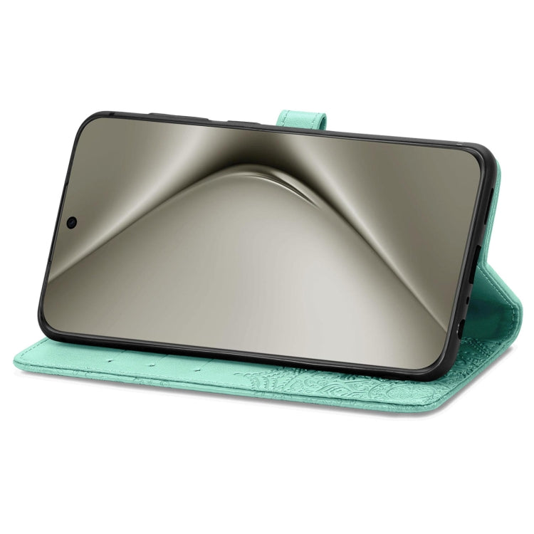 For Huawei Pura 70 Mandala Flower Embossed Leather Phone Case(Green) - Huawei Cases by PMC Jewellery | Online Shopping South Africa | PMC Jewellery | Buy Now Pay Later Mobicred