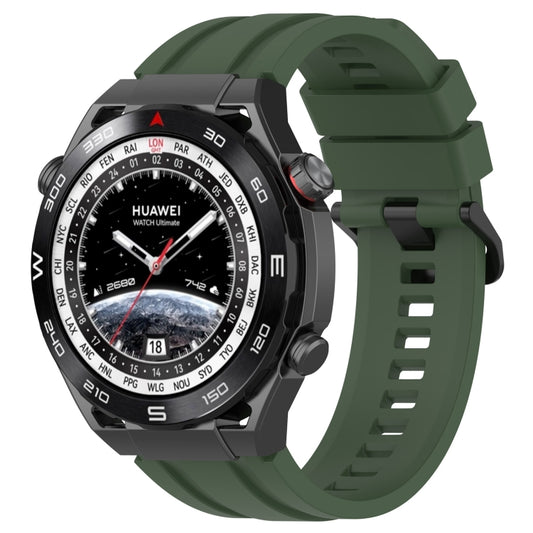 For Huawei Watch Ultimate Long & Short Sports Solid Color Silicone Watch Band Set(Dark Green) - Watch Bands by PMC Jewellery | Online Shopping South Africa | PMC Jewellery