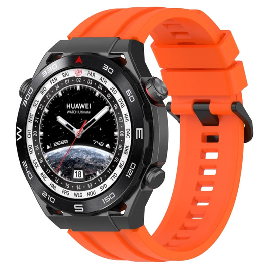 For Huawei Watch Ultimate Long & Short Sports Solid Color Silicone Watch Band Set(Orange) - Watch Bands by PMC Jewellery | Online Shopping South Africa | PMC Jewellery