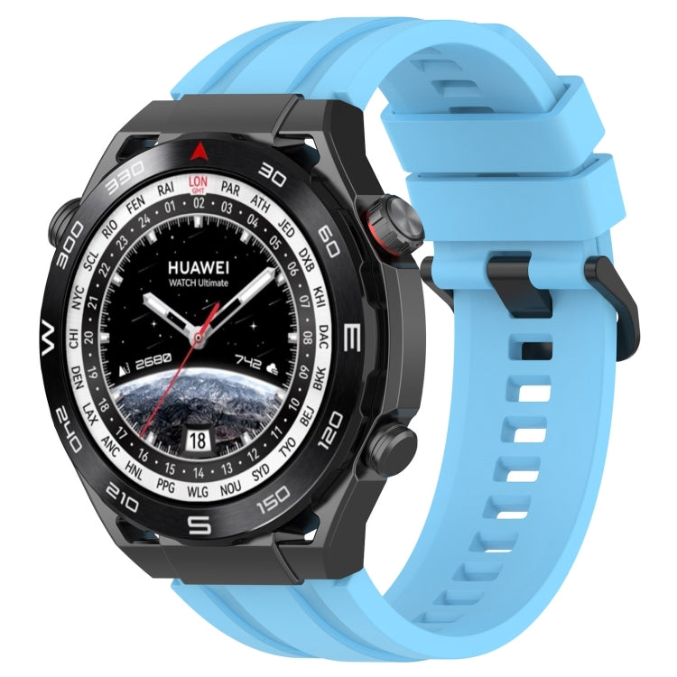 For Huawei Watch Ultimate Long & Short Sports Solid Color Silicone Watch Band Set(Sky Blue) - Watch Bands by PMC Jewellery | Online Shopping South Africa | PMC Jewellery