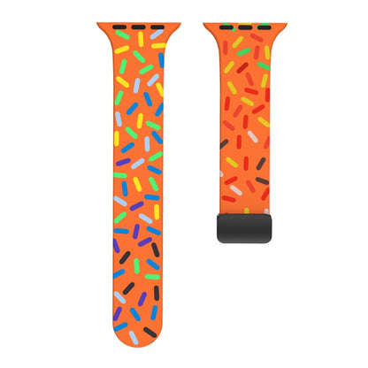 For Apple Watch 6 44mm Rainbow Dots Silicone Magnetic Black Buckle Watch Band(Orange) - Watch Bands by PMC Jewellery | Online Shopping South Africa | PMC Jewellery