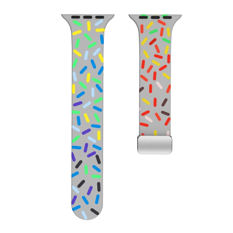 For Apple Watch Ultra 49mm Rainbow Dots Silicone Magnetic Buckle Watch Band(Gray) - Watch Bands by PMC Jewellery | Online Shopping South Africa | PMC Jewellery