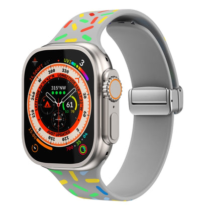 For Apple Watch 6 40mm Rainbow Dots Silicone Magnetic Buckle Watch Band(Gray) - Watch Bands by PMC Jewellery | Online Shopping South Africa | PMC Jewellery