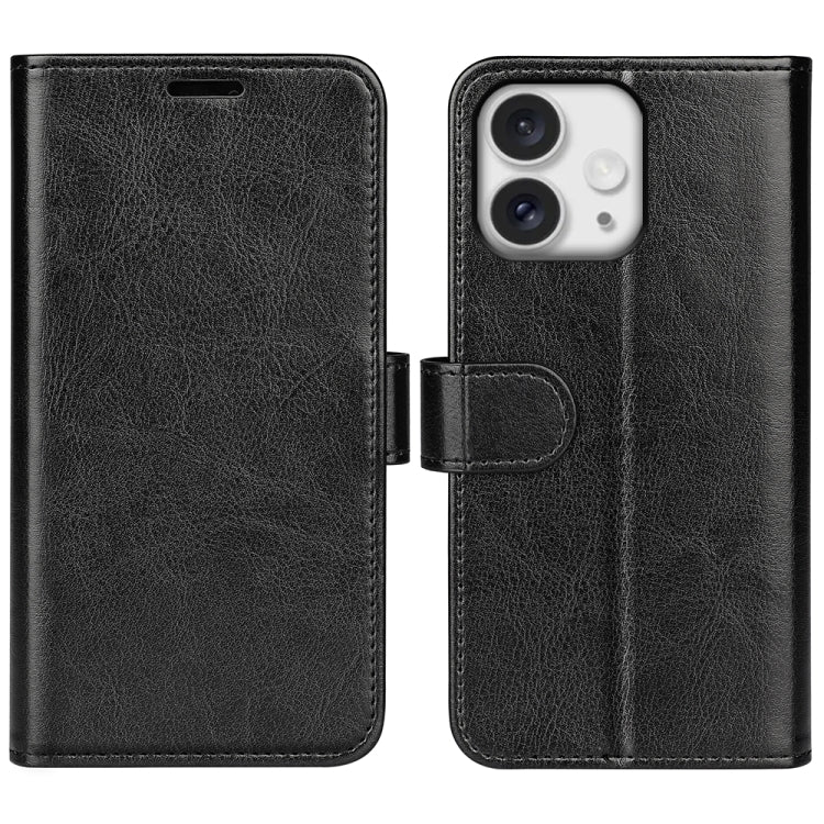 For iPhone 16 Pro Max R64 Texture Horizontal Flip Leather Phone Case(Black) - iPhone 16 Pro Max Cases by PMC TechLife | Online Shopping South Africa | PMC TechLife | Buy Now Pay Later Mobicred