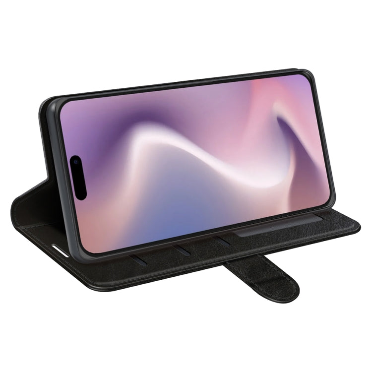 For iPhone 16 Pro Max R64 Texture Horizontal Flip Leather Phone Case(Black) - iPhone 16 Pro Max Cases by PMC TechLife | Online Shopping South Africa | PMC TechLife | Buy Now Pay Later Mobicred