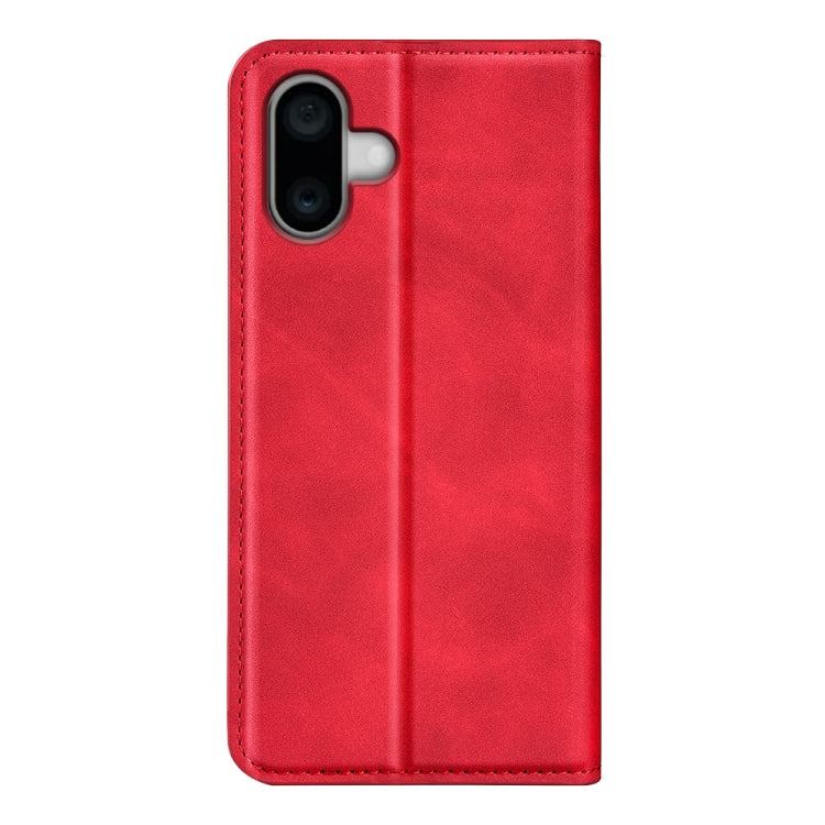 For iPhone 16 Retro-skin  Magnetic Suction Leather Phone Case(Red) - iPhone 16 Cases by PMC Jewellery | Online Shopping South Africa | PMC Jewellery | Buy Now Pay Later Mobicred