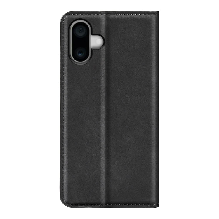For iPhone 16 Plus Retro-skin  Magnetic Suction Leather Phone Case(Black) - iPhone 16 Plus Cases by PMC TechLife | Online Shopping South Africa | PMC TechLife | Buy Now Pay Later Mobicred