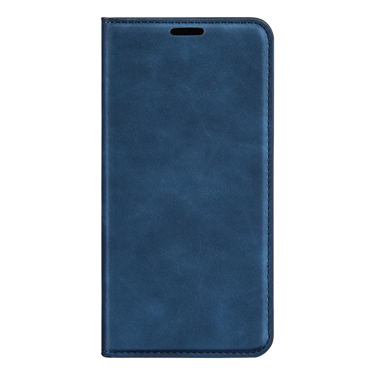 For iPhone 16e Retro-skin  Magnetic Suction Leather Phone Case(Dark Blue) - iPhone 16e Cases by PMC TechLife | Online Shopping South Africa | PMC TechLife | Buy Now Pay Later Mobicred