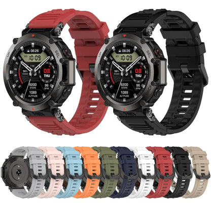 For Amazfit T-Rex Ultra Silicone Sports Watch Band(Black) - Watch Bands by PMC Jewellery | Online Shopping South Africa | PMC Jewellery