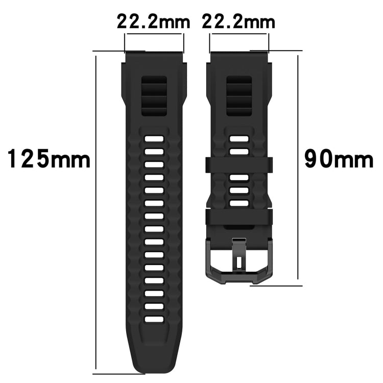 For Amazfit T-Rex Ultra Silicone Sports Watch Band(Black) - Watch Bands by PMC Jewellery | Online Shopping South Africa | PMC Jewellery