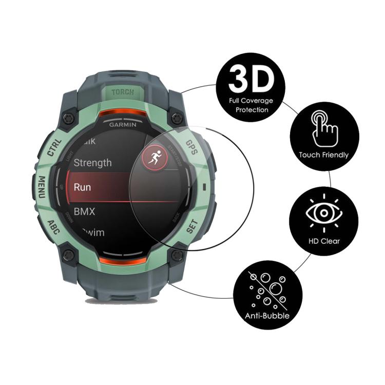 For Garmin Instinct 3 AMOLED / Solar 50mm 5pcs ENKAY 3D Full Coverage Soft PC Edge PMMA HD Screen Protector Film - free shipping - PMC TechLife - Order now!