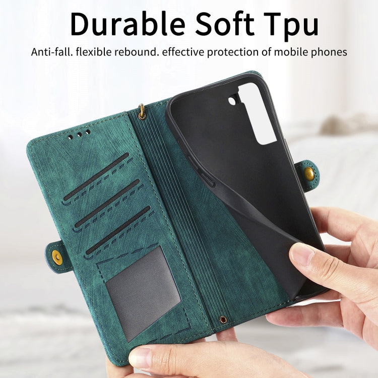 For Samsung Galaxy S20+ Geometric Zipper Wallet Side Buckle Leather Phone Case(Green) - free shipping - PMC TechLife - Order now!