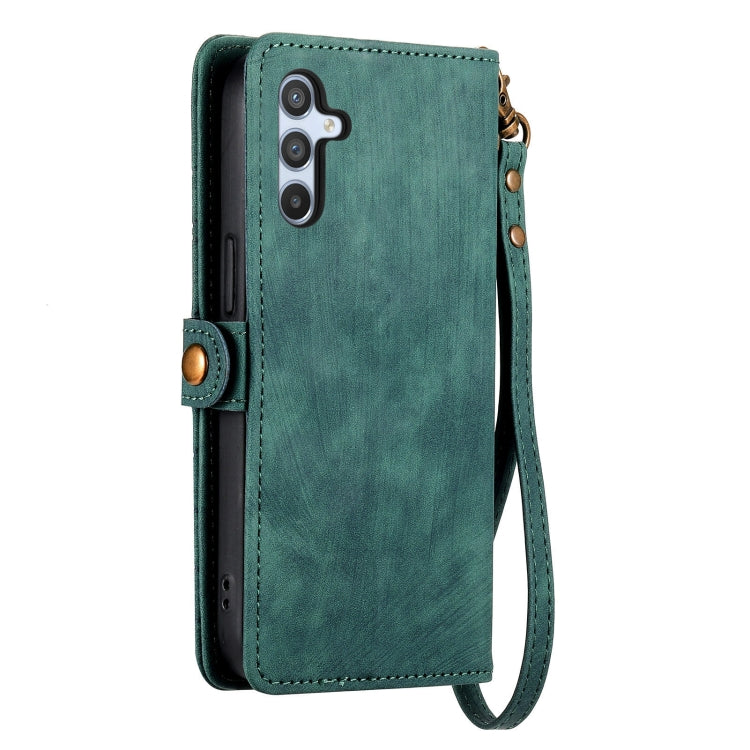 For Samsung Galaxy A70S Geometric Zipper Wallet Side Buckle Leather Phone Case(Green) - free shipping - PMC TechLife - Order now!