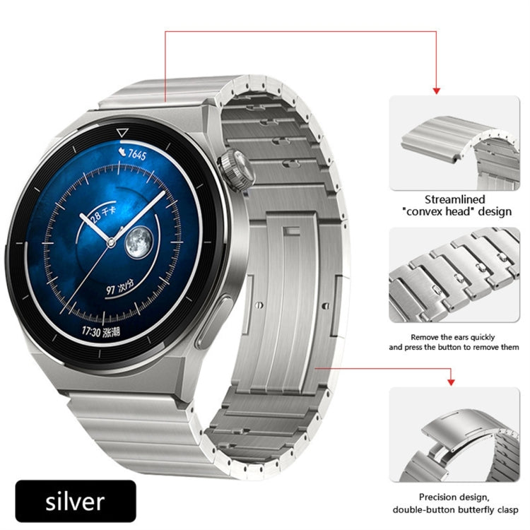 For Huawei Watch GT Runner Titanium Alloy Quick Release Watch Band(Silver) - Watch Bands by PMC Jewellery | Online Shopping South Africa | PMC Jewellery