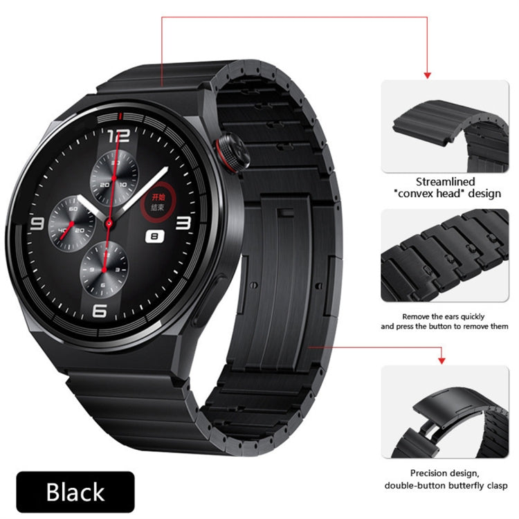 For Huawei Watch GT Runner Titanium Alloy Quick Release Watch Band(Black) - Watch Bands by PMC Jewellery | Online Shopping South Africa | PMC Jewellery