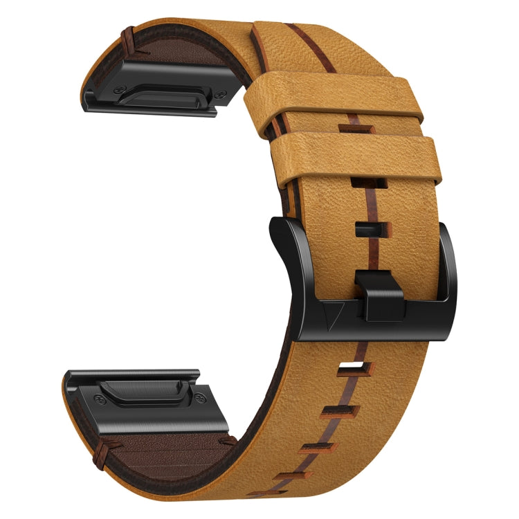 For Garmin Forerunner 945 Leather Textured 22mm Watch Band(Brown) - Watch Bands by PMC TechLife | Online Shopping South Africa | PMC TechLife | Buy Now Pay Later Mobicred
