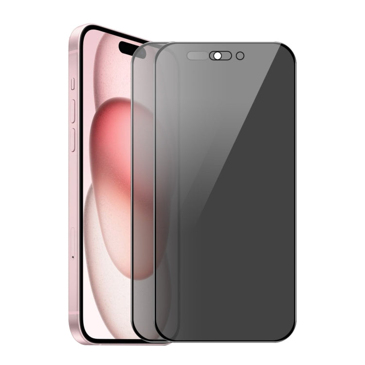 For iPhone 16 2pcs ENKAY Hat-Prince 28�� Anti-peeping Tempered Glass Protector Full Screen Film - iPhone 16 Tempered Glass by ENKAY | Online Shopping South Africa | PMC TechLife | Buy Now Pay Later Mobicred