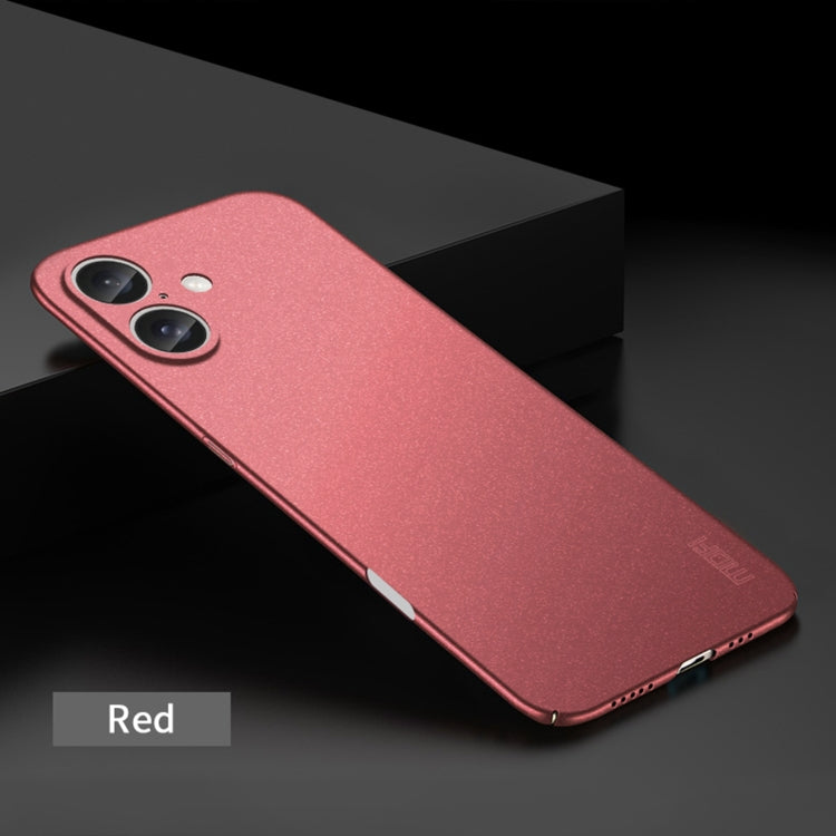 For iPhone 16 MOFI Fandun Series Frosted PC Ultra-thin All-inclusive Phone Case(Red) - iPhone 16 Cases by MOFI | Online Shopping South Africa | PMC Jewellery | Buy Now Pay Later Mobicred