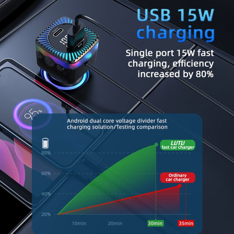 CS11 Multi-Port Rear Seat Extended Car Fast Charger Support Bluetooth MP3 Play - Car Charger by PMC TechLife | Online Shopping South Africa | PMC TechLife | Buy Now Pay Later Mobicred