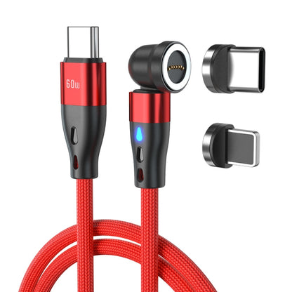 ENKAY PD60W Type-C to Type-C / 8 Pin Magnetic 540 Degrees Rotating Fast Charging Cable, Length:1m(Red) - Charging Cable & Head by ENKAY | Online Shopping South Africa | PMC Jewellery | Buy Now Pay Later Mobicred