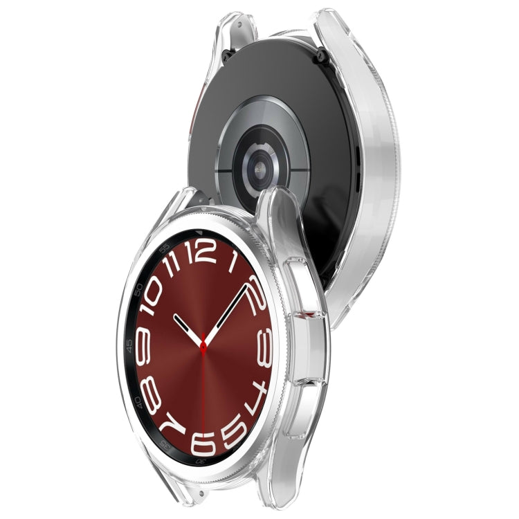 For Samsung Galaxy Watch 6 Classic 43mm Half Coverage Hollow PC Watch Protective Case(Transparent) - Watch Cases by PMC Jewellery | Online Shopping South Africa | PMC Jewellery