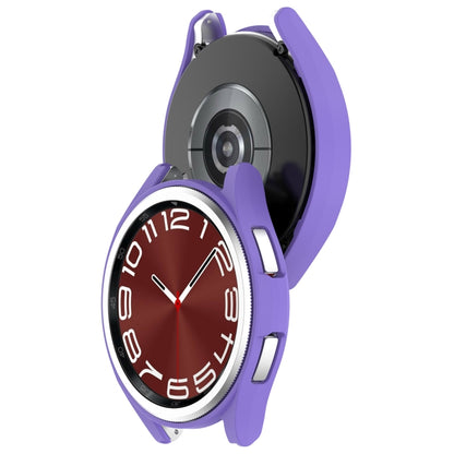 For Samsung Galaxy Watch 6 Classic 43mm Half Coverage Hollow PC Watch Protective Case(Purple) - Watch Cases by PMC Jewellery | Online Shopping South Africa | PMC Jewellery