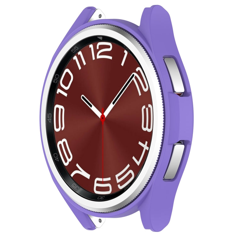 For Samsung Galaxy Watch 6 Classic 47mm Half Coverage Hollow PC Watch Protective Case(Purple) - Watch Cases by PMC Jewellery | Online Shopping South Africa | PMC Jewellery