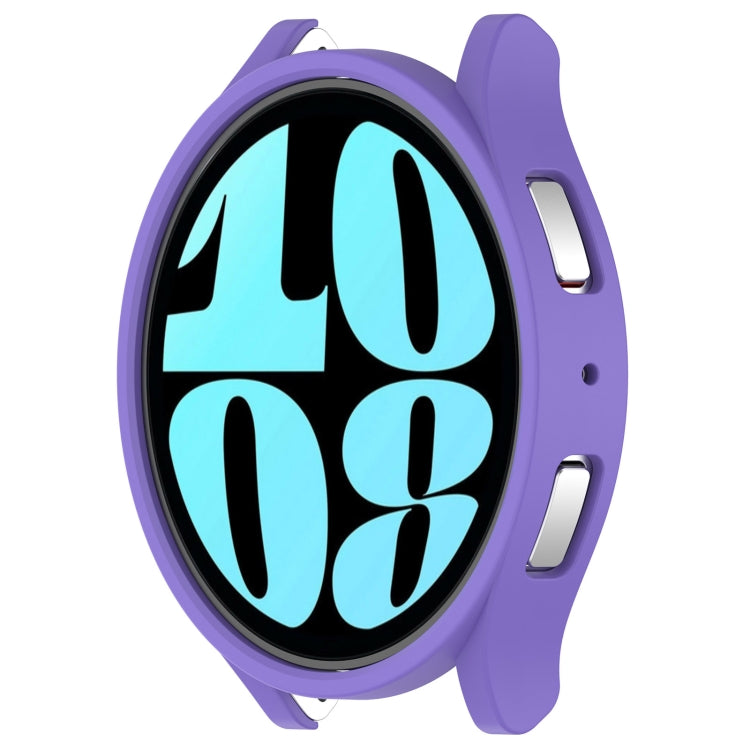 For Samsung Galaxy Watch 6 44mm Half Coverage Hollow PC Watch Protective Case(Purple) - Watch Cases by PMC Jewellery | Online Shopping South Africa | PMC Jewellery