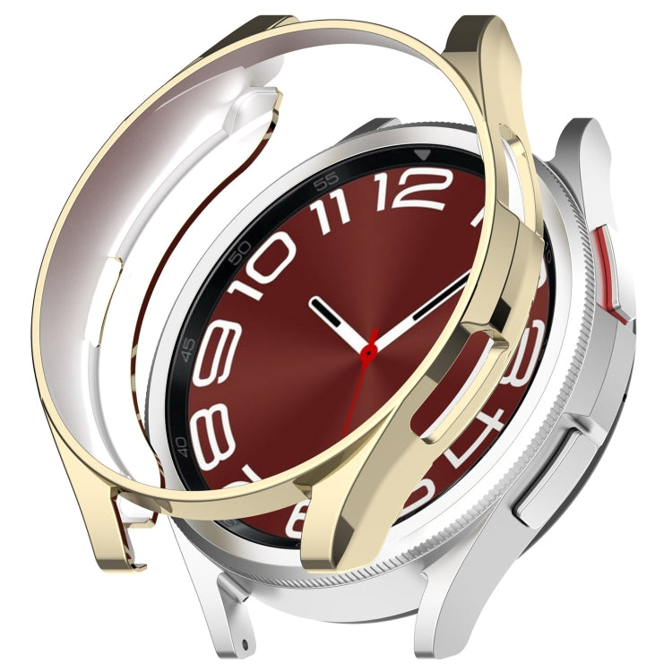 For Samsung Galaxy Watch6 Classic 43mm Electroplated TPU Half Pack Hollow Watch Protective Case(Gold) - Watch Cases by PMC TechLife | Online Shopping South Africa | PMC TechLife