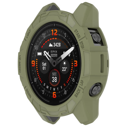 For Garmin Epix Pro 51mm / Fenix 7X / 7X Pro Armored TPU Half Wrapped Watch Protective Case(Green) - Watch Cases by PMC Jewellery | Online Shopping South Africa | PMC Jewellery