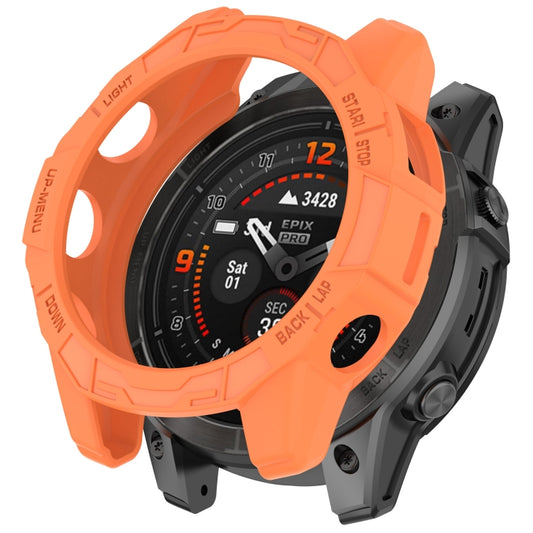 For Garmin Epix Pro 47mm / Fenix 7 / 7 Pro Armored TPU Half Wrapped Watch Protective Case(Orange) - Watch Cases by PMC Jewellery | Online Shopping South Africa | PMC Jewellery