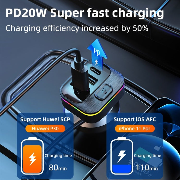 K12 With Type-C / 8-Pin Charging Cable Phone Fast Charging Adapter 2 USB + 1 Type-C PD Car Charger - Car Charger by PMC Jewellery | Online Shopping South Africa | PMC Jewellery | Buy Now Pay Later Mobicred