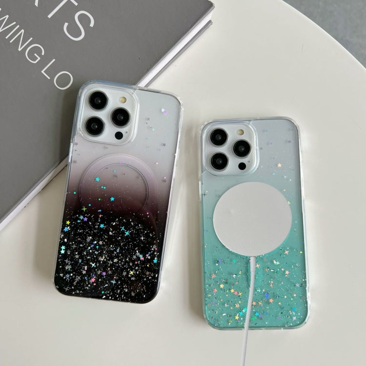 For iPhone 13 MagSafe Glitter Hybrid Clear TPU Phone Case(Purple) - iPhone 13 Cases by PMC TechLife | Online Shopping South Africa | PMC TechLife