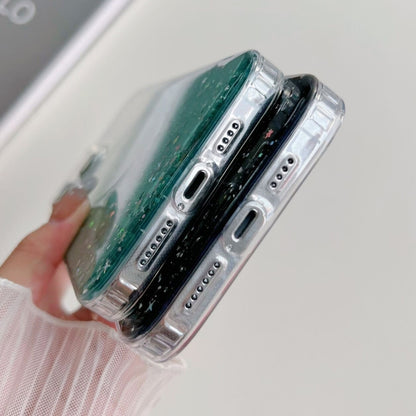 For iPhone 11 Pro Max MagSafe Glitter Hybrid Clear TPU Phone Case(Green) - iPhone 11 Cases by PMC Jewellery | Online Shopping South Africa | PMC Jewellery