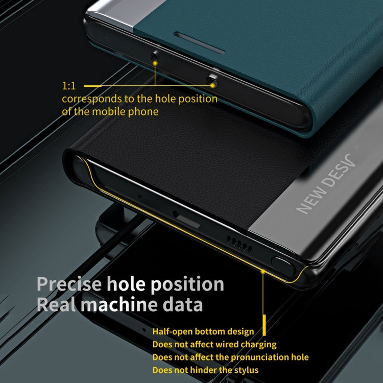 For Samsung Galaxy S24 Ultra 5G Side Electroplated Adsorption Leather Phone Case(Sapphire Blue) - Galaxy S24 Ultra 5G Cases by PMC TechLife | Online Shopping South Africa | PMC TechLife | Buy Now Pay Later Mobicred