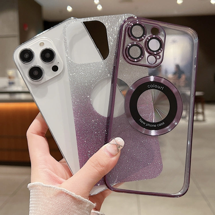For iPhone 12 Pro Max Gradient Glitter Electroplating MagSafe TPU Phone Case(Blue) - free shipping - PMC TechLife - Order now!