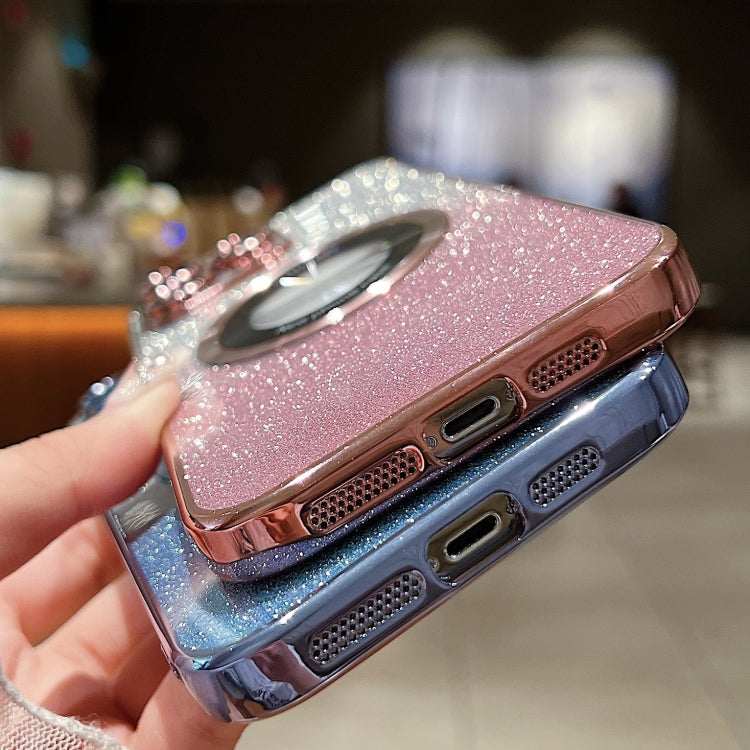 For iPhone 15 Pro MagSafe Gradient Glitter Electroplating TPU Phone Case(Purple) - iPhone 15 Pro Cases by PMC Jewellery | Online Shopping South Africa | PMC Jewellery