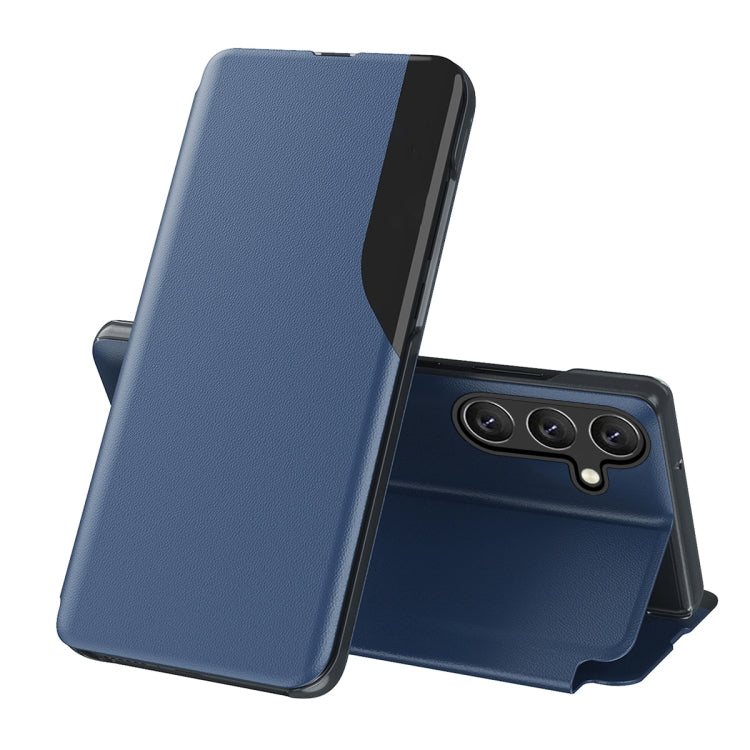 For Samsung Galaxy S25 5G Attraction Flip Holder Leather Phone Case(Sapphire Blue) - Galaxy S25 5G Cases by PMC Jewellery | Online Shopping South Africa | PMC Jewellery | Buy Now Pay Later Mobicred