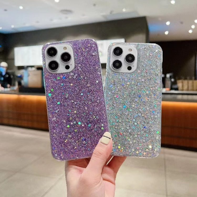 For iPhone 16 Pro Glitter Sequins Epoxy TPU Phone Case(Silver) - iPhone 16 Pro Cases by PMC TechLife | Online Shopping South Africa | PMC TechLife | Buy Now Pay Later Mobicred