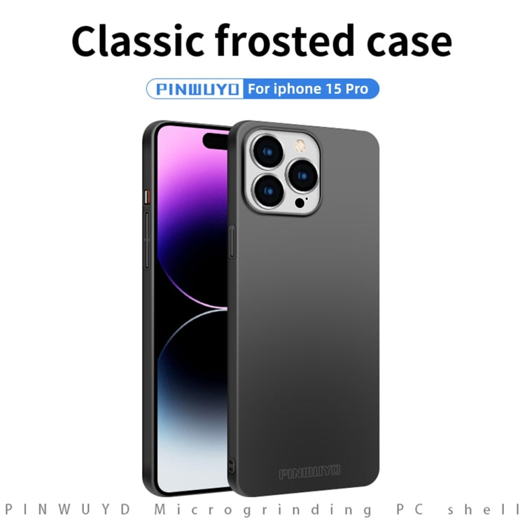 For iPhone 15 Pro PINWUYO Micro-Frosted PC Ultra-thin Hard Phone Case with Magsafe Magnetic Ring(Black) - free shipping - PMC TechLife - Order now!
