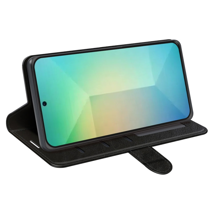 For Samsung Galaxy S25 5G R64 Texture Horizontal Flip Leather Phone Case(Black) - Galaxy S25 5G Cases by PMC Jewellery | Online Shopping South Africa | PMC Jewellery | Buy Now Pay Later Mobicred