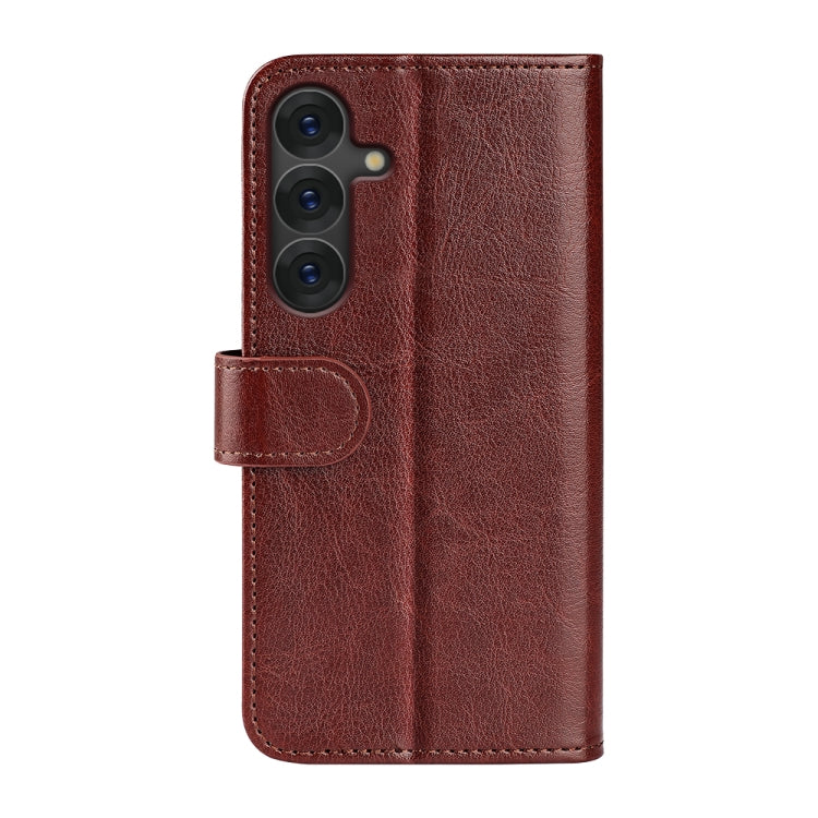 For Samsung Galaxy S25+ 5G R64 Texture Horizontal Flip Leather Phone Case(Brown) - Galaxy S25+ 5G Cases by PMC Jewellery | Online Shopping South Africa | PMC Jewellery | Buy Now Pay Later Mobicred