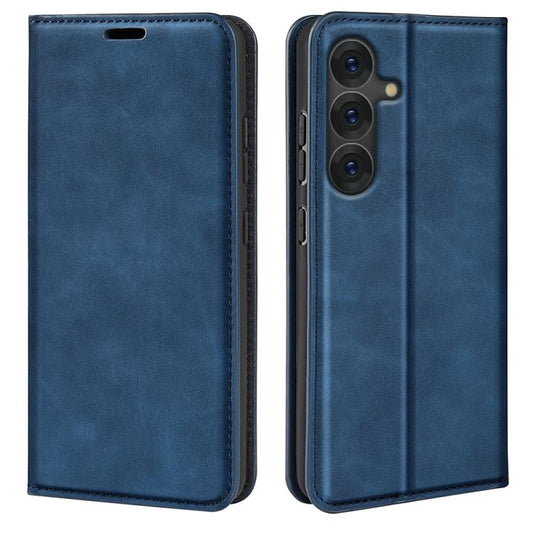 For Samsung Galaxy S25+ 5G Retro-skin Magnetic Suction Leather Phone Case(Dark Blue) - Galaxy S25+ 5G Cases by PMC Jewellery | Online Shopping South Africa | PMC Jewellery | Buy Now Pay Later Mobicred