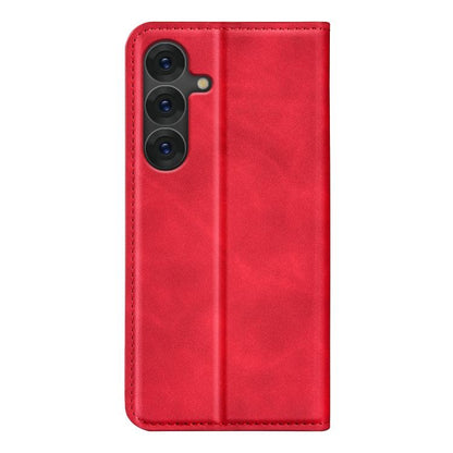 For Samsung Galaxy S25+ 5G Retro-skin Magnetic Suction Leather Phone Case(Red) - Galaxy S25+ 5G Cases by PMC Jewellery | Online Shopping South Africa | PMC Jewellery | Buy Now Pay Later Mobicred