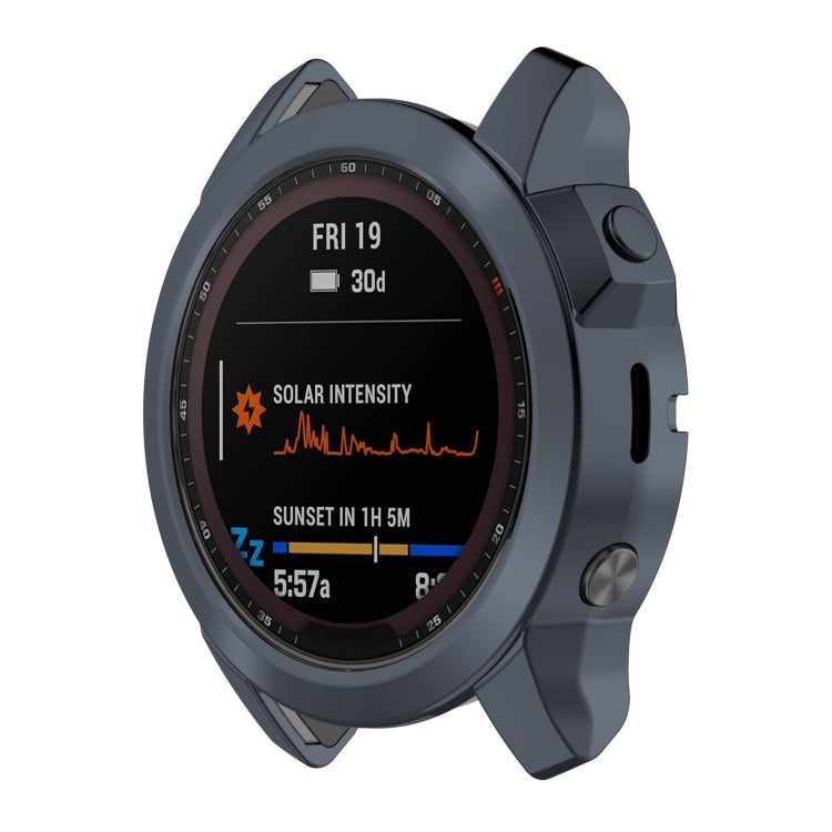 For Garmin Epix Pro 42mm Half Package Electroplated TPU Watch Protective Case(Grey) - Watch Cases by PMC TechLife | Online Shopping South Africa | PMC TechLife