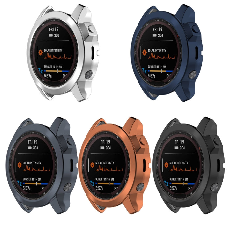 For Garmin Epix Pro 47mm Half Package Electroplated TPU Watch Protective Case(Sliver) - Watch Cases by PMC TechLife | Online Shopping South Africa | PMC TechLife