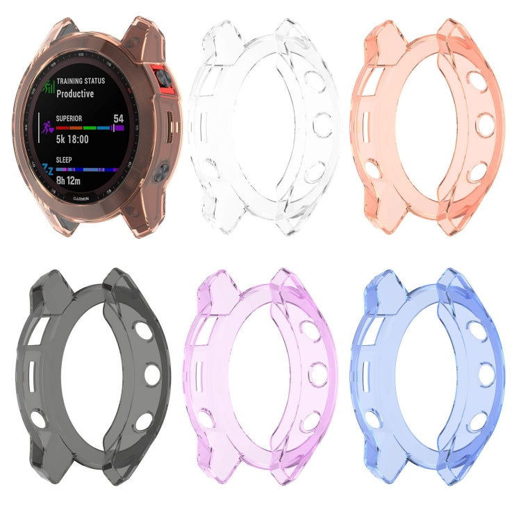 For Garmin Epix Pro 47mm Half-Package TPU Watch Protective Case(Transparent Purple) - Watch Cases by PMC TechLife | Online Shopping South Africa | PMC TechLife | Buy Now Pay Later Mobicred