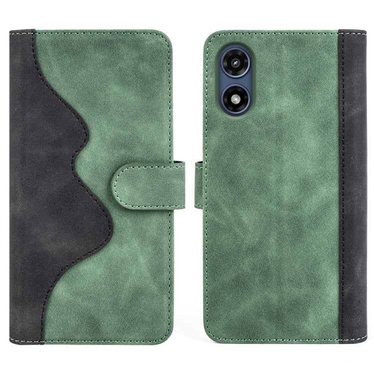 For Motorola Moto G Play 2024 Stitching Horizontal Flip Leather Phone Case(Green) - Motorola Cases by PMC Jewellery | Online Shopping South Africa | PMC Jewellery | Buy Now Pay Later Mobicred