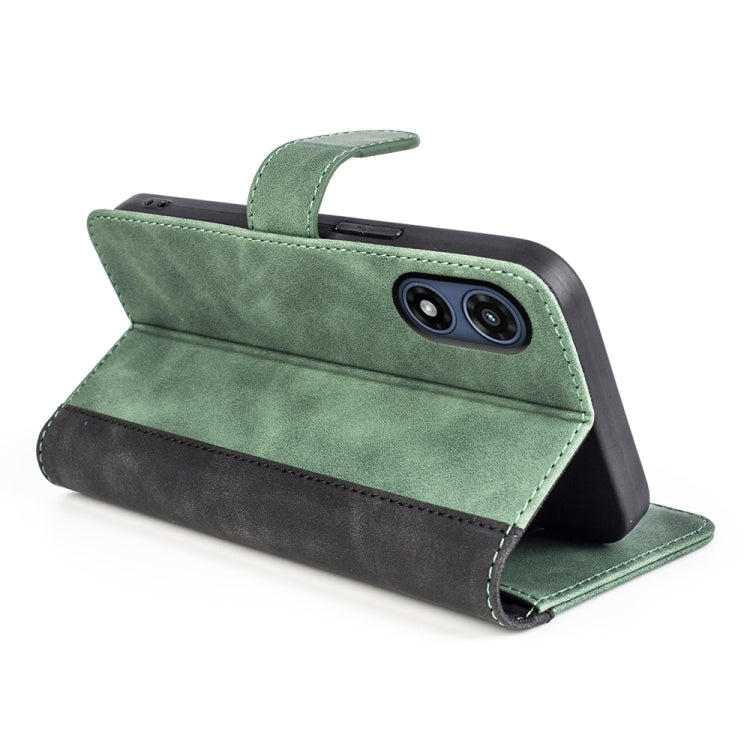 For Motorola Moto G Play 2024 Stitching Horizontal Flip Leather Phone Case(Green) - Motorola Cases by PMC Jewellery | Online Shopping South Africa | PMC Jewellery | Buy Now Pay Later Mobicred